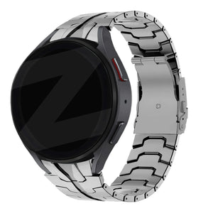 Steel Strap 'Iron', silver, on a watch, 3/4 front view
