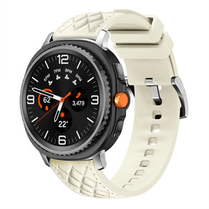 Samsung Galaxy Watch 9 - 44mm Diamond Leather Hybrid Strap (Beige)