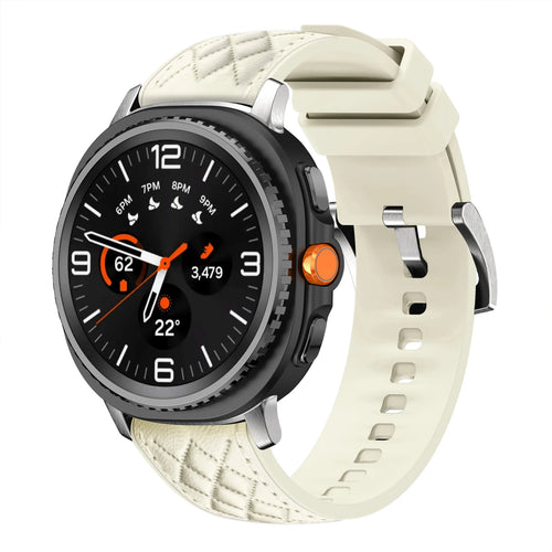 Samsung Galaxy Watch 9 - 44mm Diamond Leather Hybrid Strap (Beige)