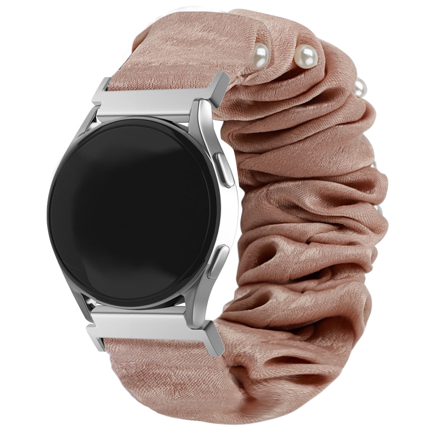 Samsung Galaxy Watch 5 40mm Scrunchie Strap (Beige with Pearls)
