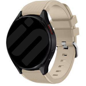 Twill Silicone Strap, beige, on a watch, 3/4 front view