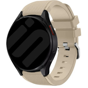 Twill Silicone Strap, beige, on a watch, 3/4 front view