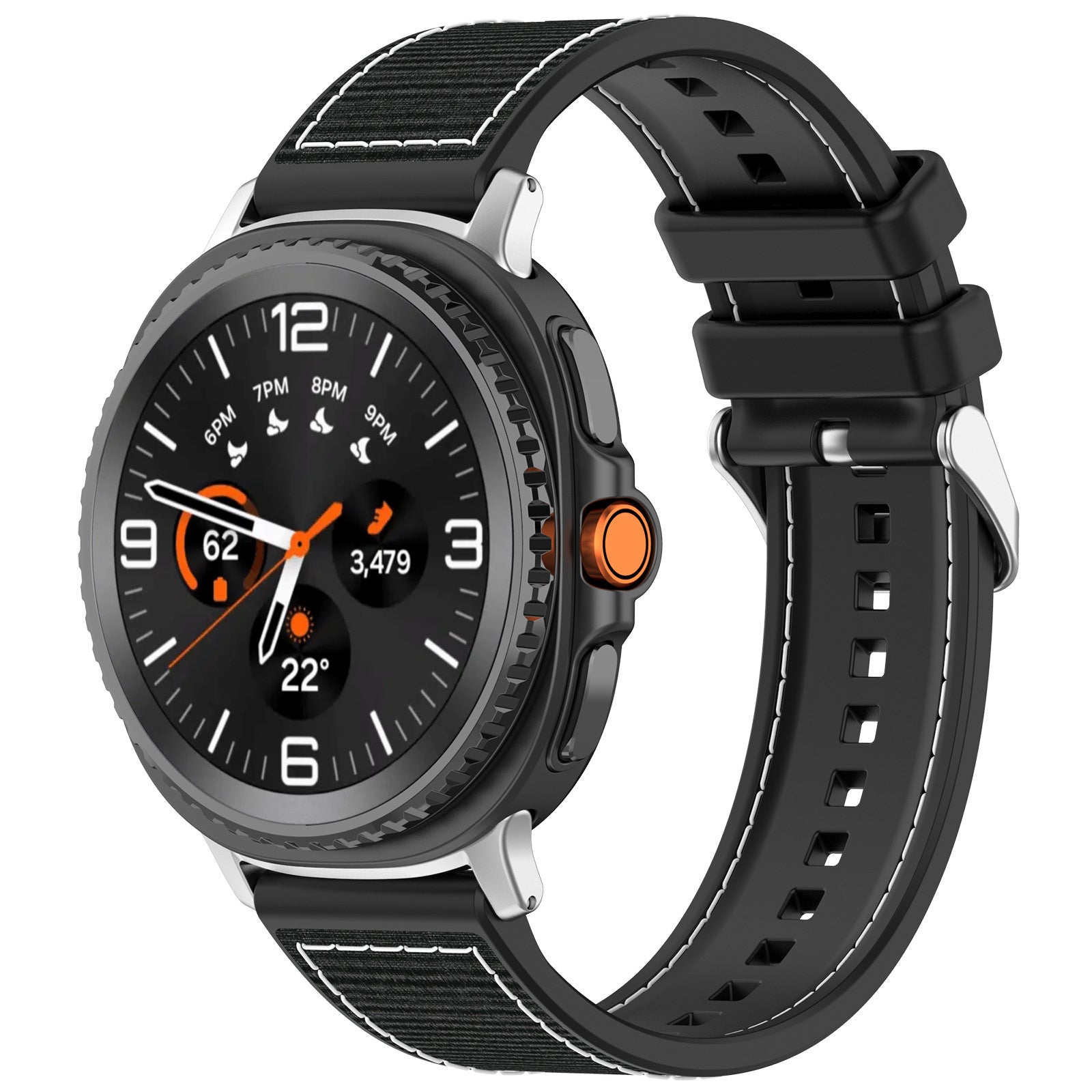 Samsung Galaxy Watch 9 - 40mm Nylon Hybrid Strap (Black)