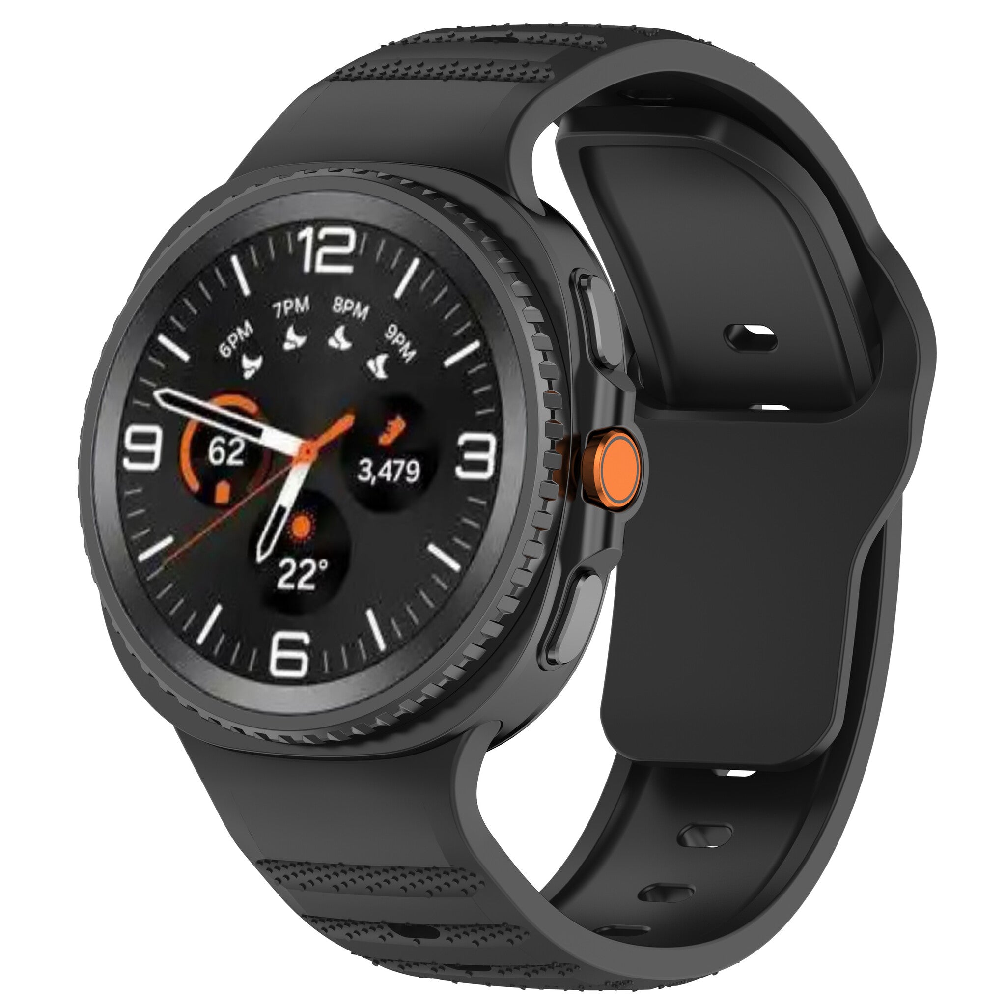 Samsung Galaxy Watch 9 - 44mm Outdoor Silicone Strap (Black)