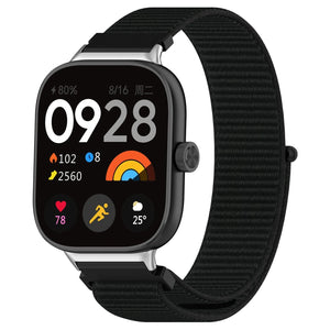 Nylon Strap, black, on a watch, 3/4 front view