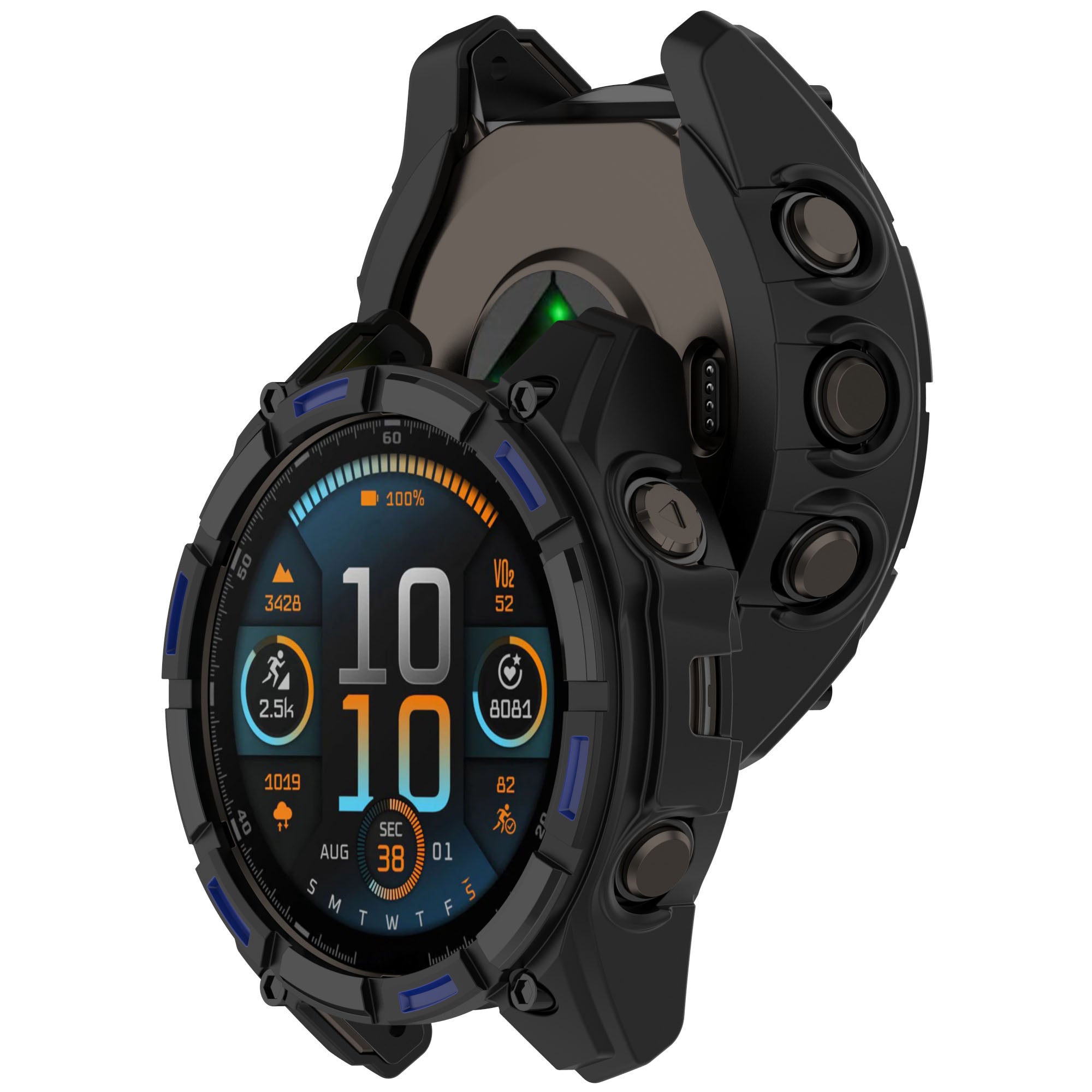 Garmin Quatix 8 - 51mm Rugged TPU Case (Black/Blue)