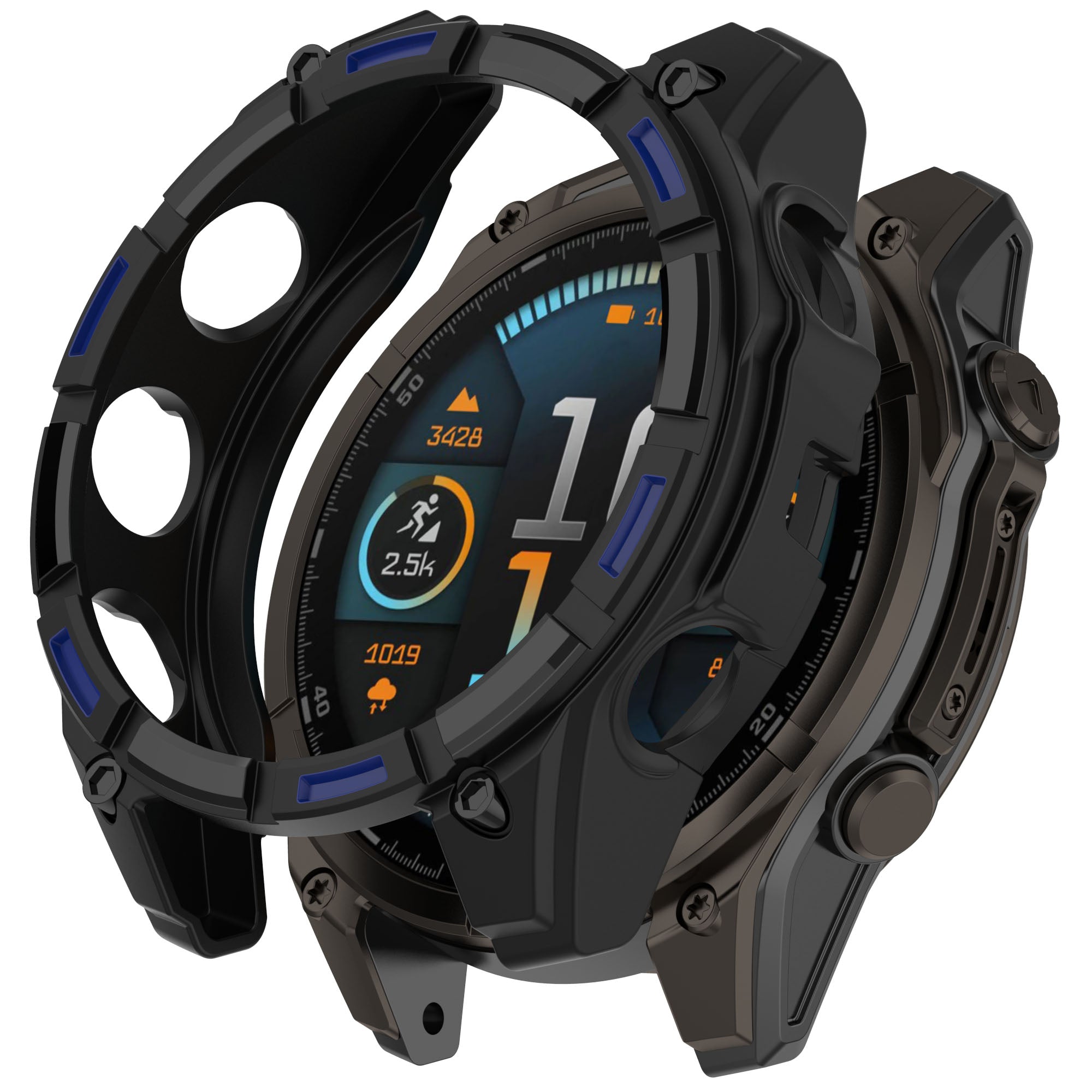 Garmin Quatix 8 - 47mm Rugged TPU Case (Black/Blue)