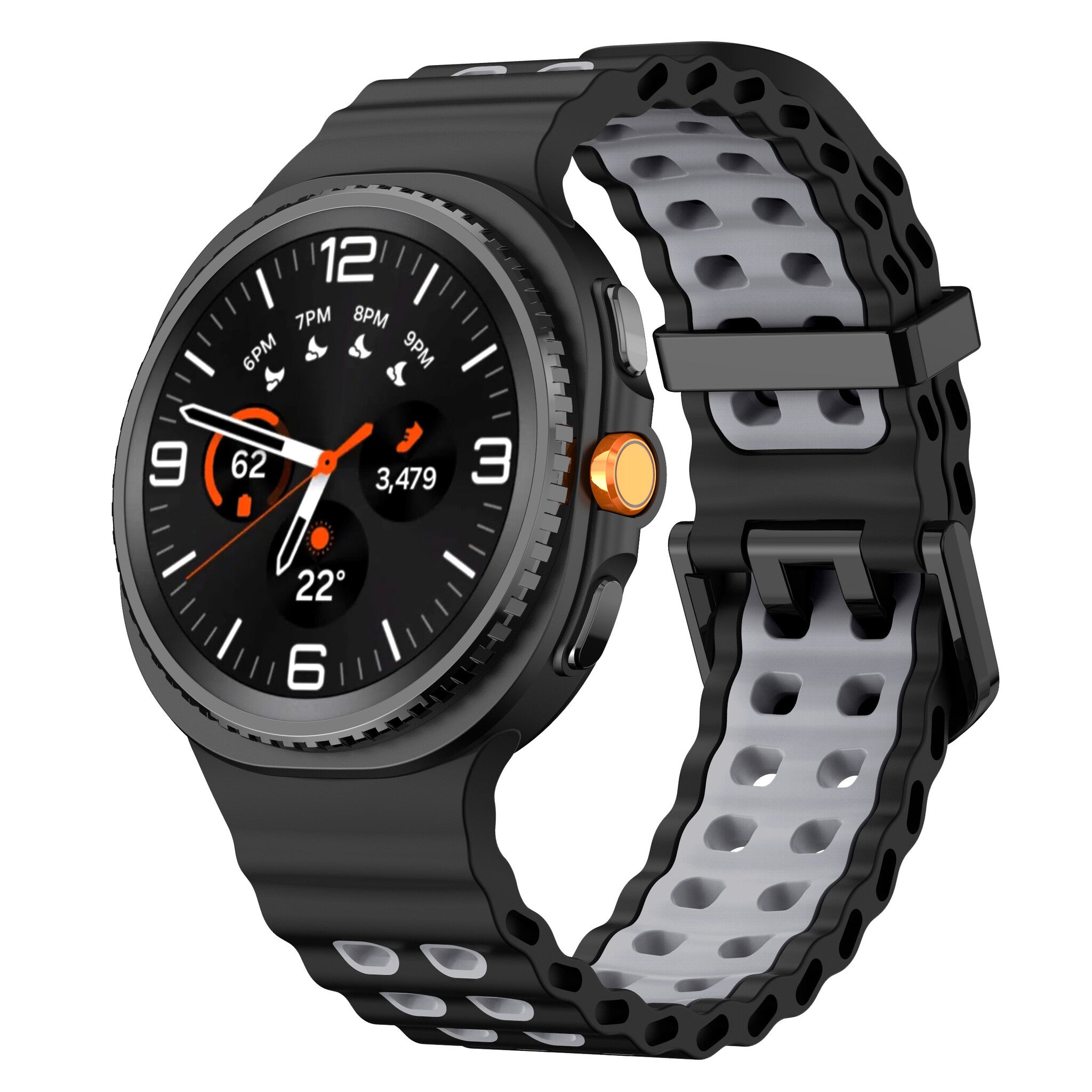 Samsung Galaxy Watch 9 - 44mm Ocean Strap (Black/Grey)
