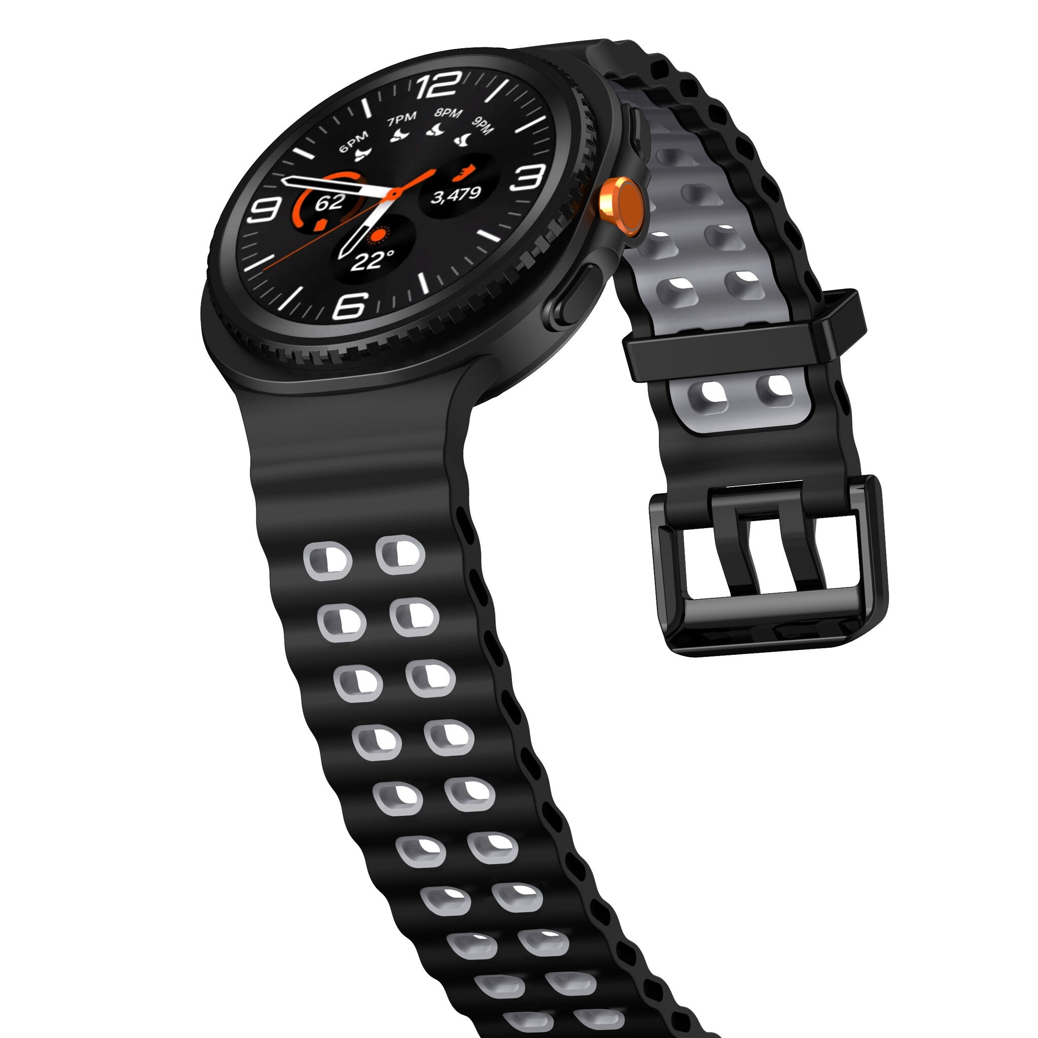 Samsung Galaxy Watch 9 - 44mm Ocean Strap (Black/Grey)