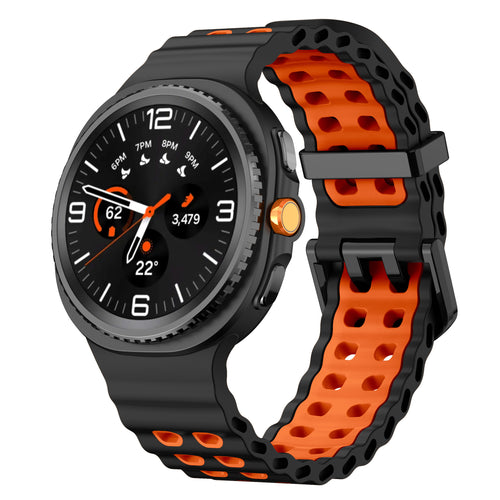 Samsung Galaxy Watch 9 - 40mm Ocean Strap (Black/Orange)