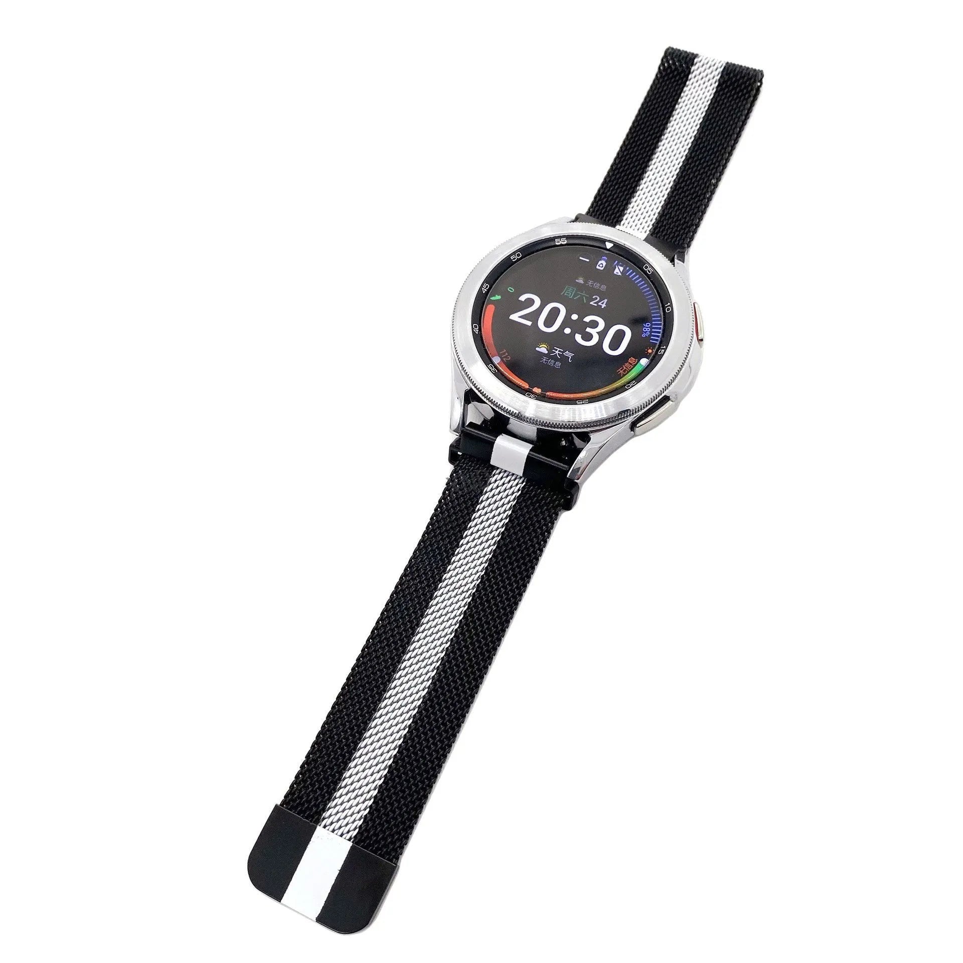 Gard Pro Health Smartwatch 3 - 48mm Milanese Strap (Black/White)