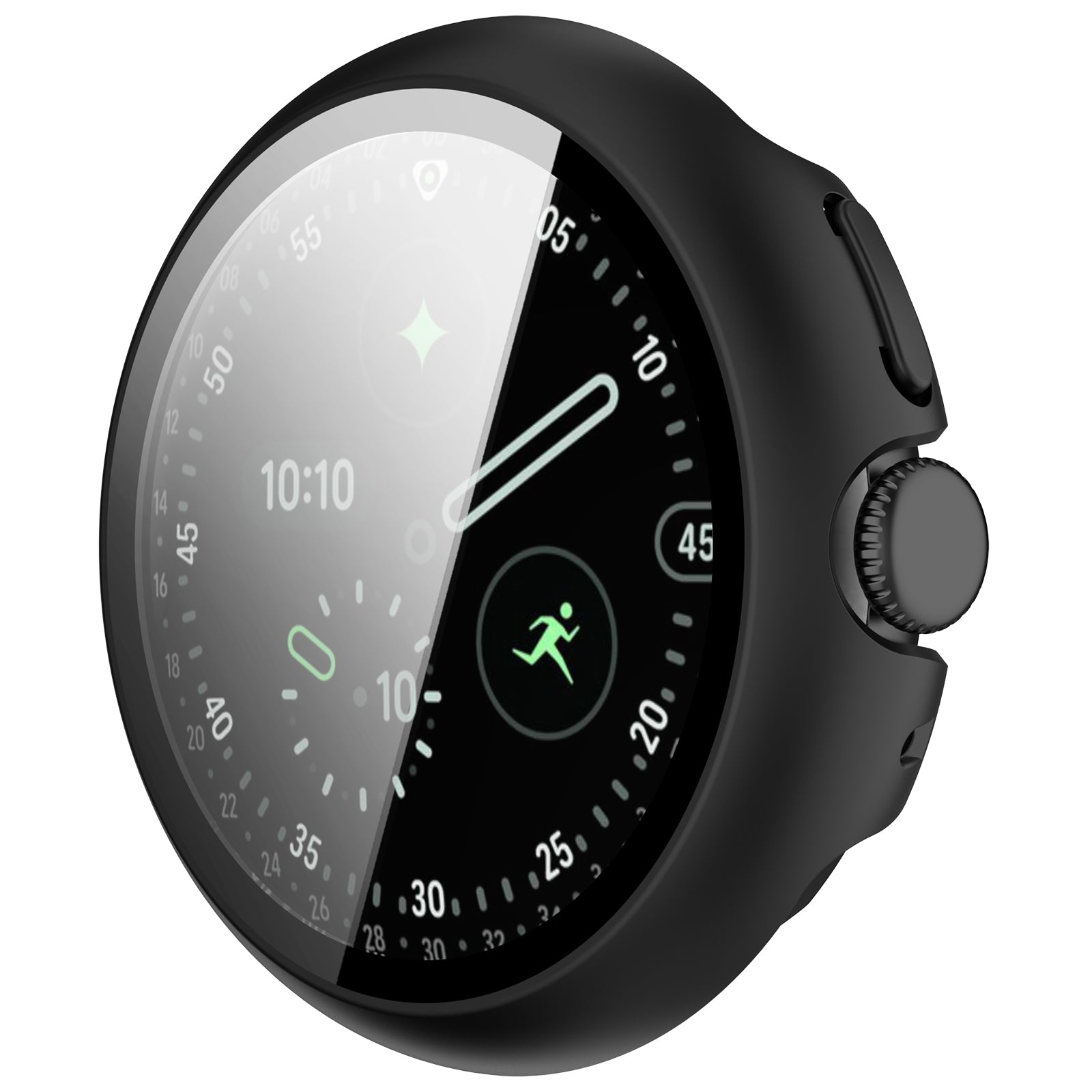 Google Pixel Watch 4 - 45mm Hard Case with Glass (Black)