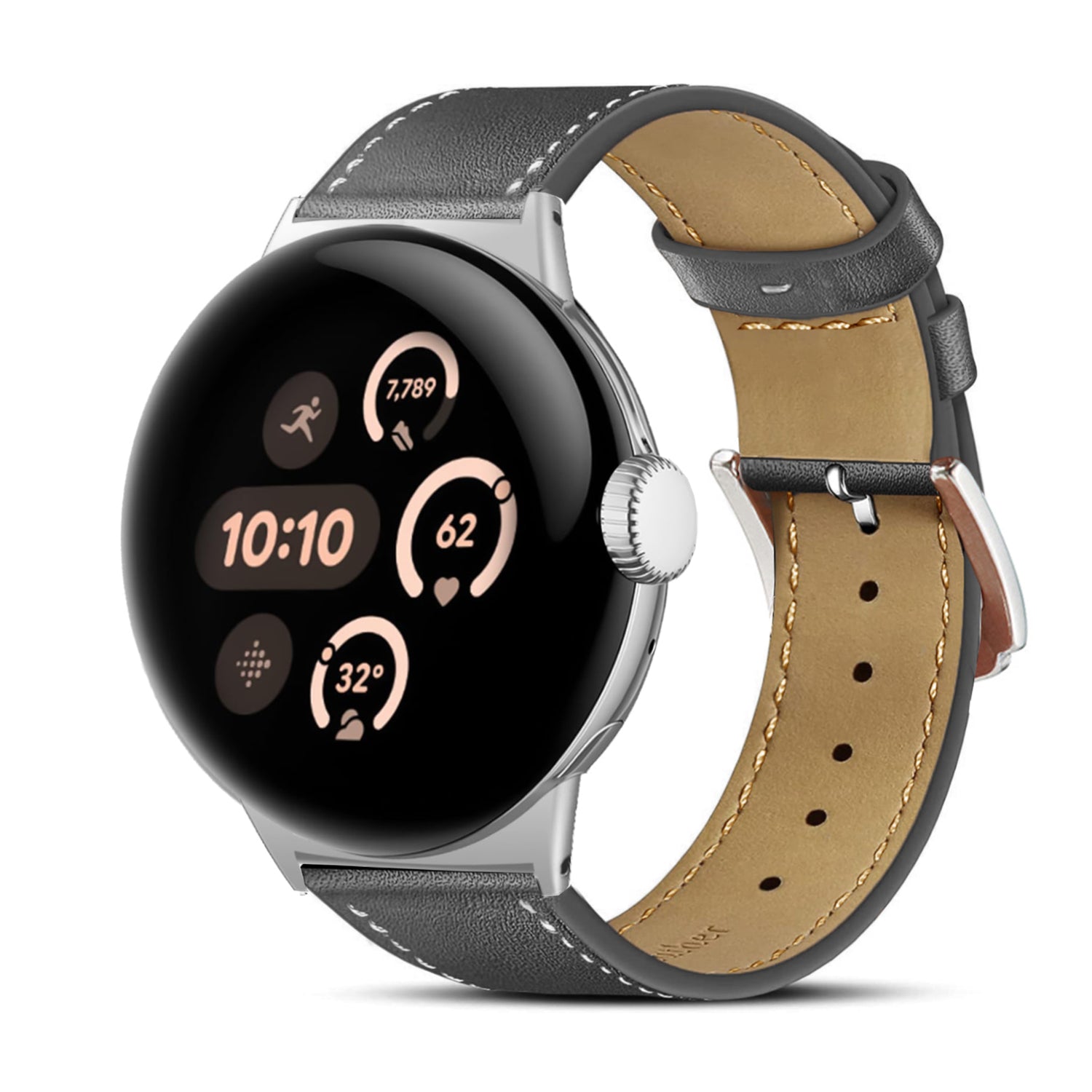 Google Pixel Watch 3 - 45mm Modern Leather Strap (Black)