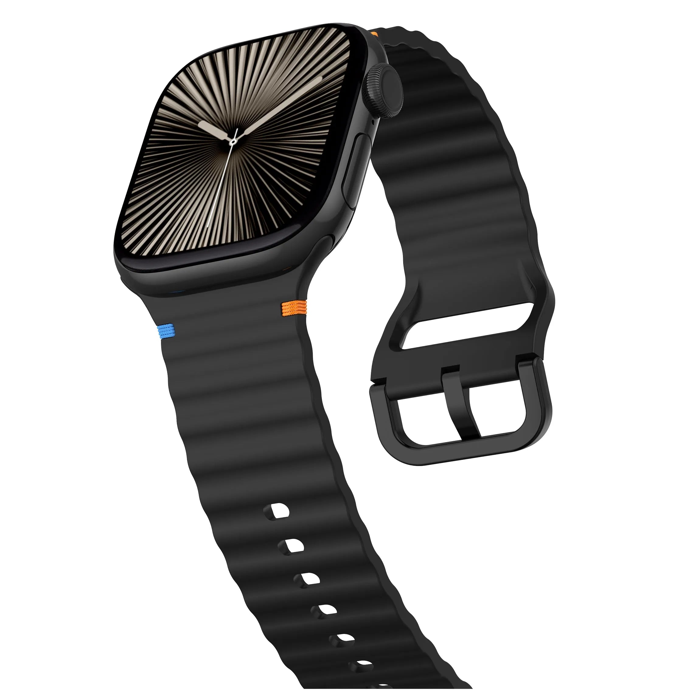 Apple Watch Wave Silicone Strap (Black)