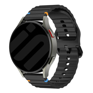 Fossil Gen 5e - 44mm Wave Silicone Strap (Black)