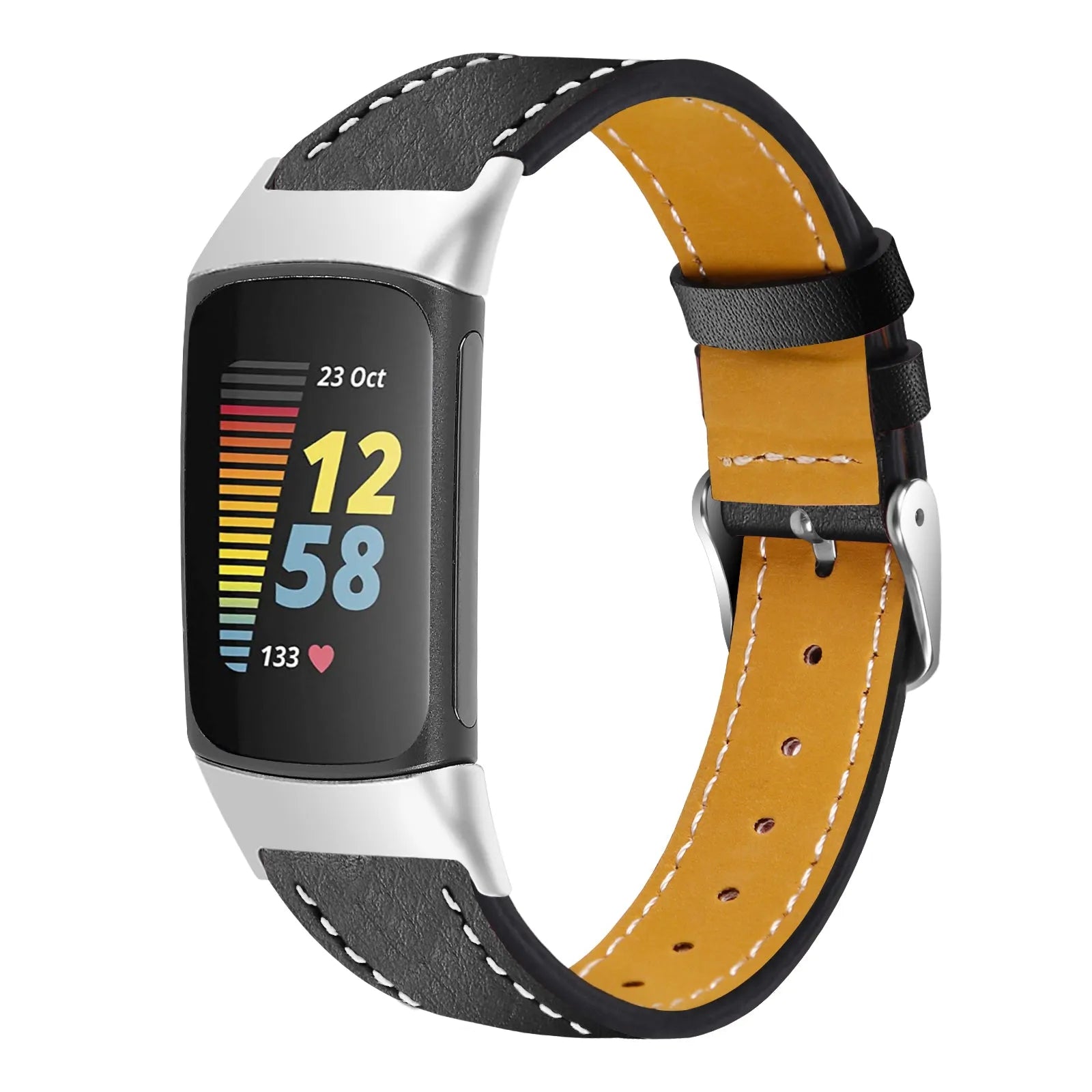 Fitbit Charge 6 Modern Leather Strap (Black)