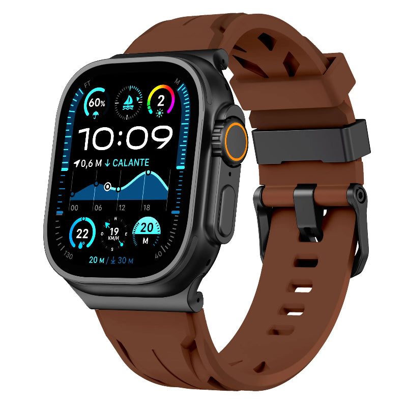 apple watch race silicone band brown