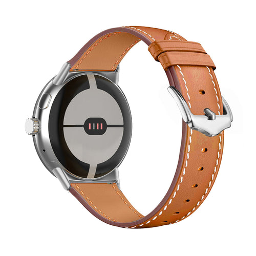 Google Pixel Watch 4 - 45mm Modern Leather Strap (Brown)