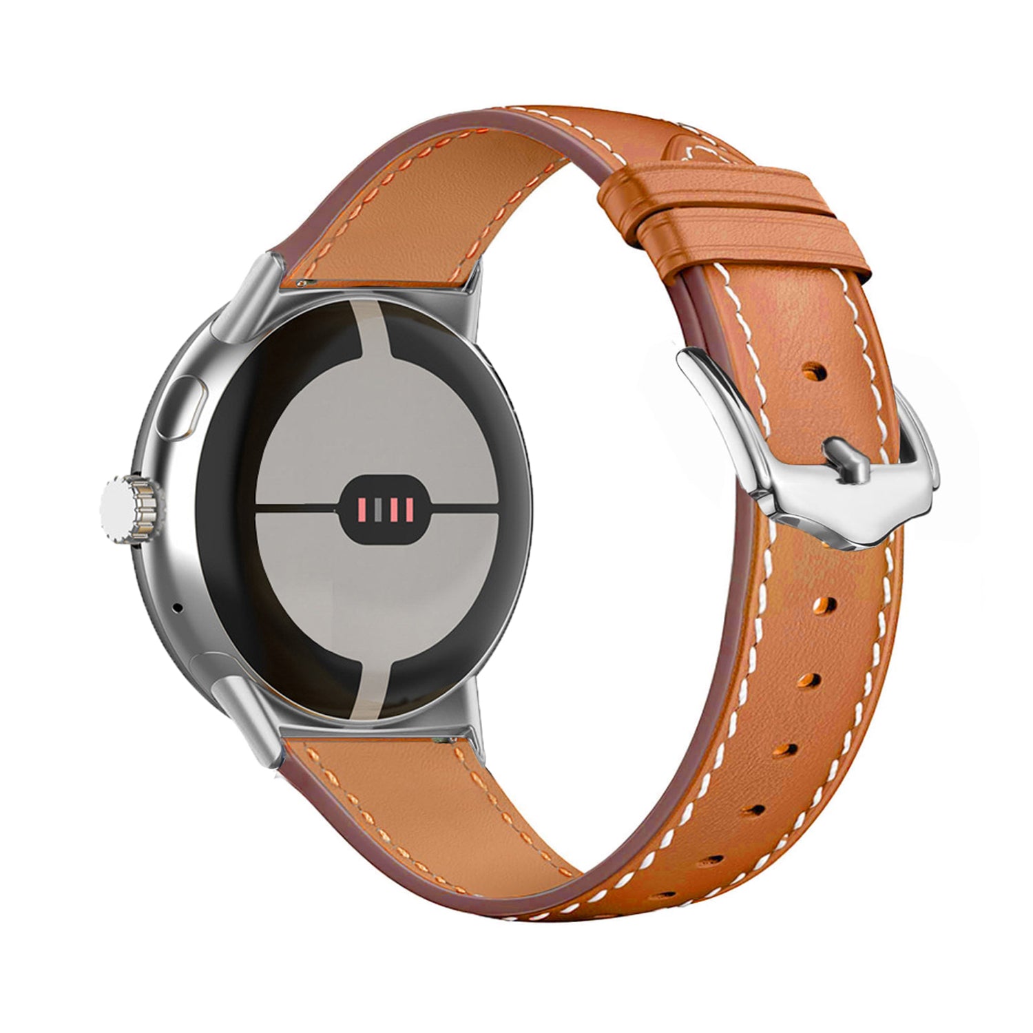 Google Pixel Watch 4 - 45mm Modern Leather Strap (Brown)