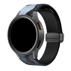 Silicone Magnetic Patterned Strap, on a watch, 3/4 front view