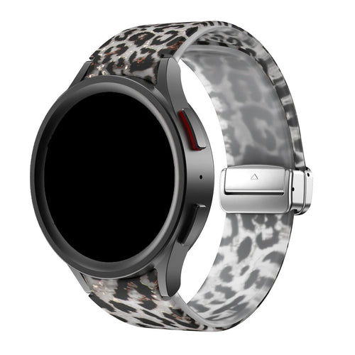 Silicone Magnetic Patterned Strap, on a watch, 3/4 front view