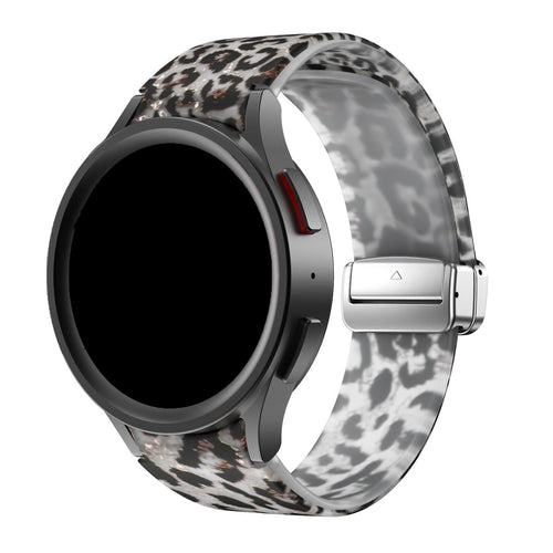 Silicone Magnetic Patterned Strap, on a watch, 3/4 front view