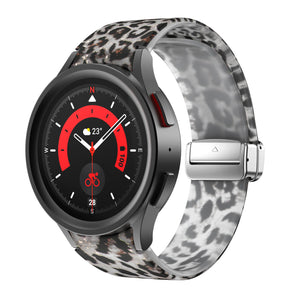 Silicone Magnetic Patterned Strap, on a watch, 3/4 front view