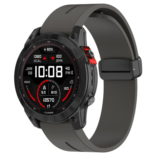 Garmin Approach S70 - 47mm D-Buckle Silicone Strap (Dark Grey)