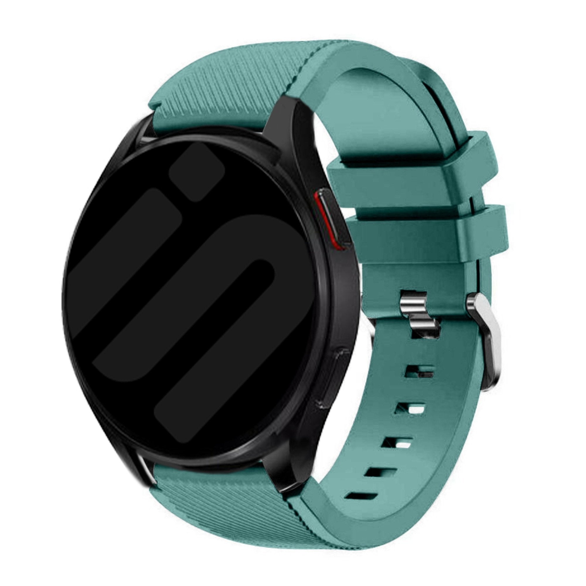 Twill Silicone Strap, on a watch, 3/4 front view