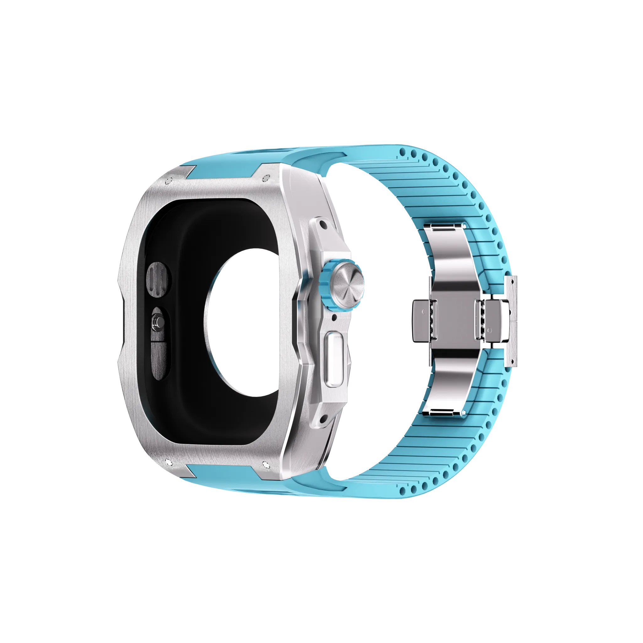 Reqior Apple Watch Ultra Case with Rubber Strap (Blue)