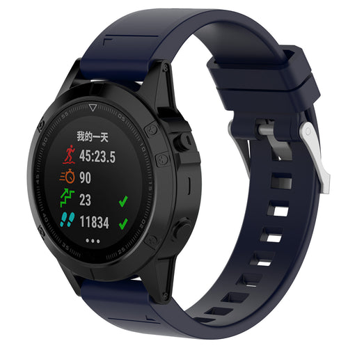 Garmin Fenix 7x Glossy Silicone Strap (Dark Blue)