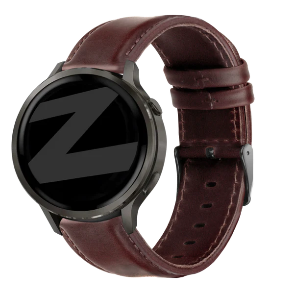 Bandz Garmin Forerunner 170 Leather Strap 'Classic' (Dark Brown)