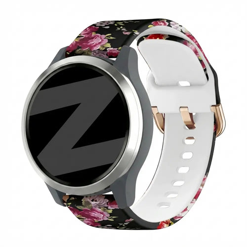 Bandz Garmin Vivomove 3s Silicone Strap 'Pink Flower'
