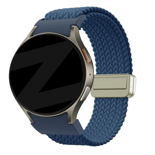 Bandz Samsung Galaxy Watch 4 40mm Braided Strap 'Easy Fit' (Blue)