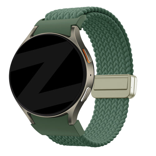 Bandz Samsung Galaxy Watch 5 Pro Braided Strap 'Easy Fit' (Green)