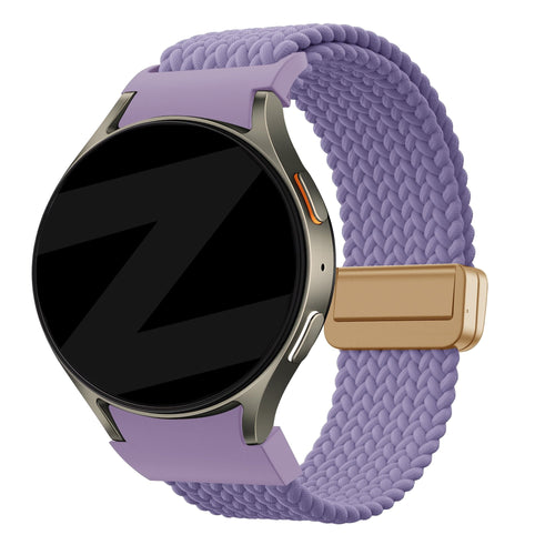 Bandz Samsung Galaxy Watch 4 Classic 46mm Braided Strap 'Easy Fit' (Lilac)