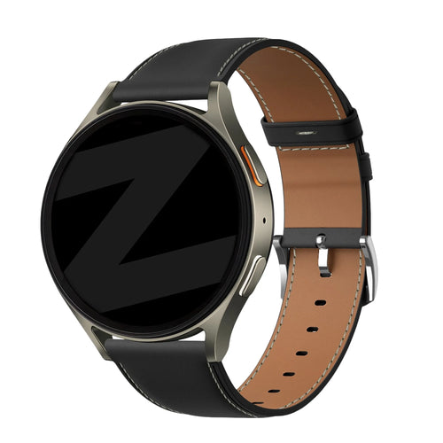 Bandz Fossil Gen 5e - 42mm Leather Strap 'Easy Fit' (Black)