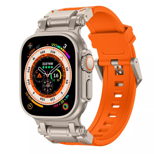 Silicone Strap 'Explorer', on a watch, 3/4 front view