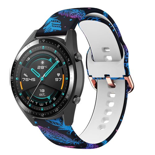 Print Silicone Strap, on a watch, 3/4 front view