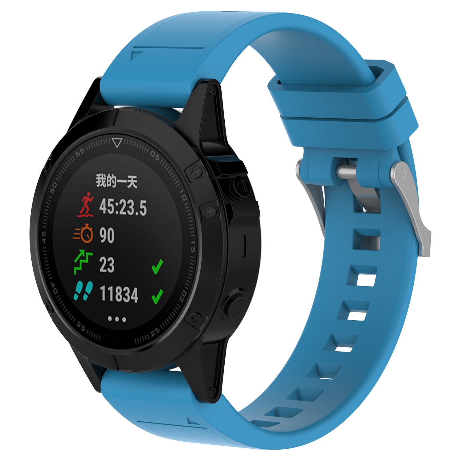 Garmin Fenix 7 Glossy Silicone Strap (Light Blue)