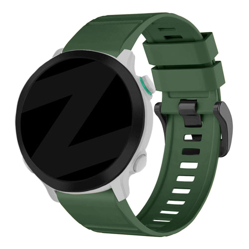 Bandz Garmin Quatix 8 - 51mm Buckled Silicone Strap (Dark Green)