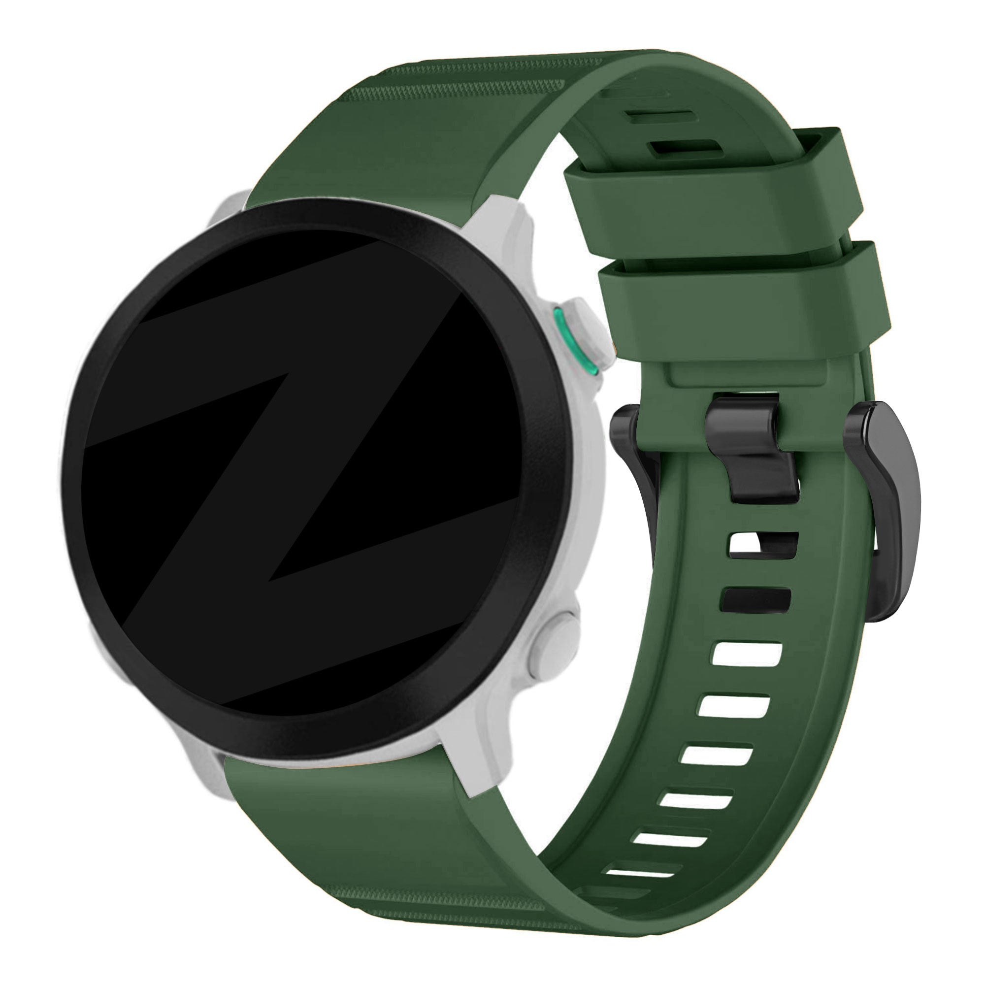 Bandz Garmin Quatix 8 - 51mm Buckled Silicone Strap (Dark Green)