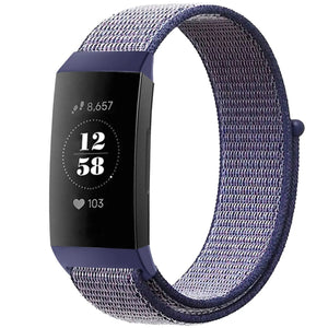 Nylon Strap, dark blue, on a watch, 3/4 front view