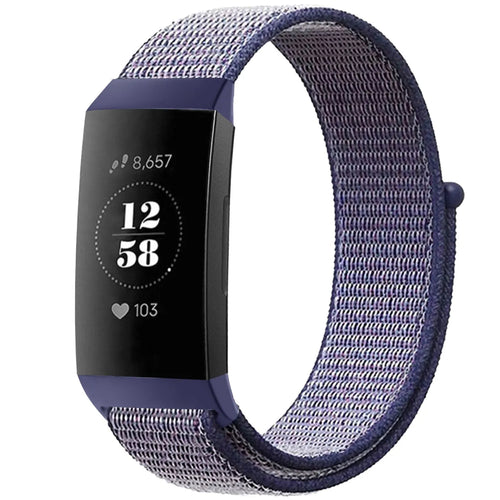 Nylon Strap, dark blue, on a watch, 3/4 front view