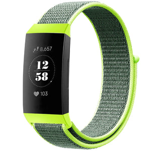 Nylon Strap, fluorescent, on a watch, 3/4 front view