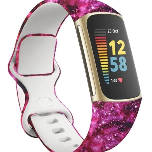 Silicone Patterned Strap, on a watch, 3/4 front view