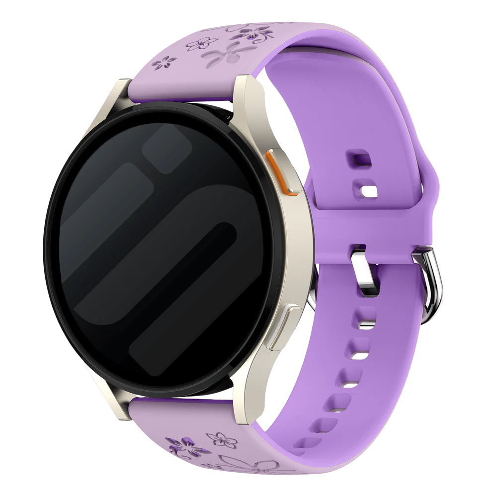 Huawei Watch GT 5 - 41mm Flower Silicone Strap (Lavender/Purple)