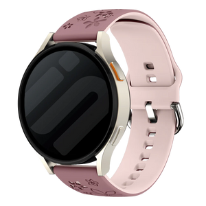 Huawei Watch GT 5 - 41mm Flower Silicone Strap (Smoke Purple/Light Pink)