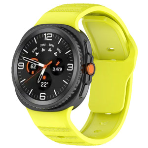Outdoor Silicone Strap, lime, on a watch, 3/4 front view