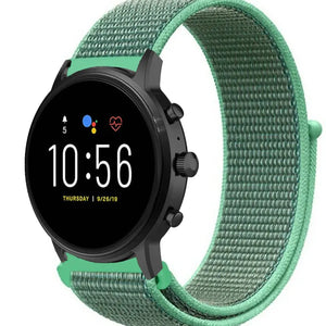Nylon Strap, mint, on a watch, 3/4 front view